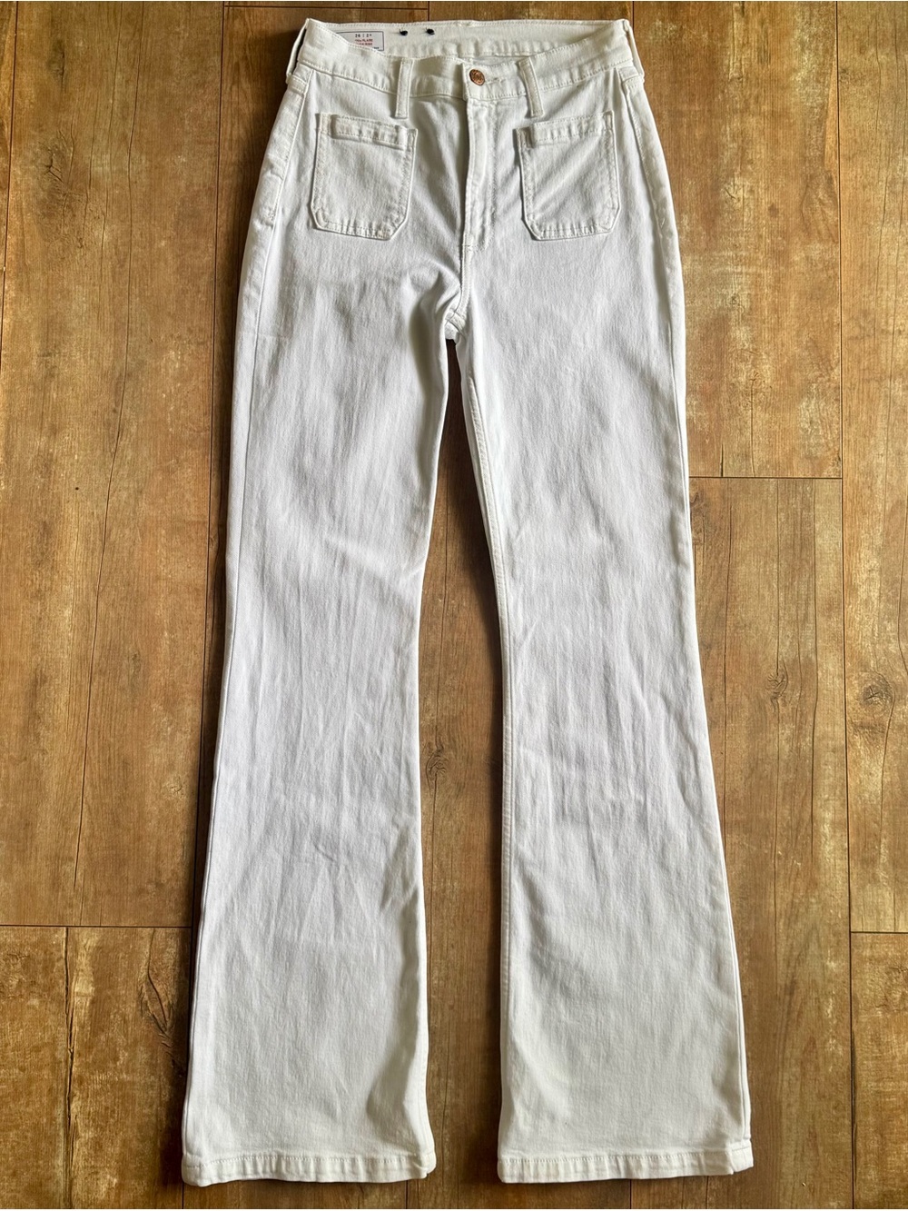 Gap White Wash High Rise 70’s Flare Stretch Denim Size 2/26